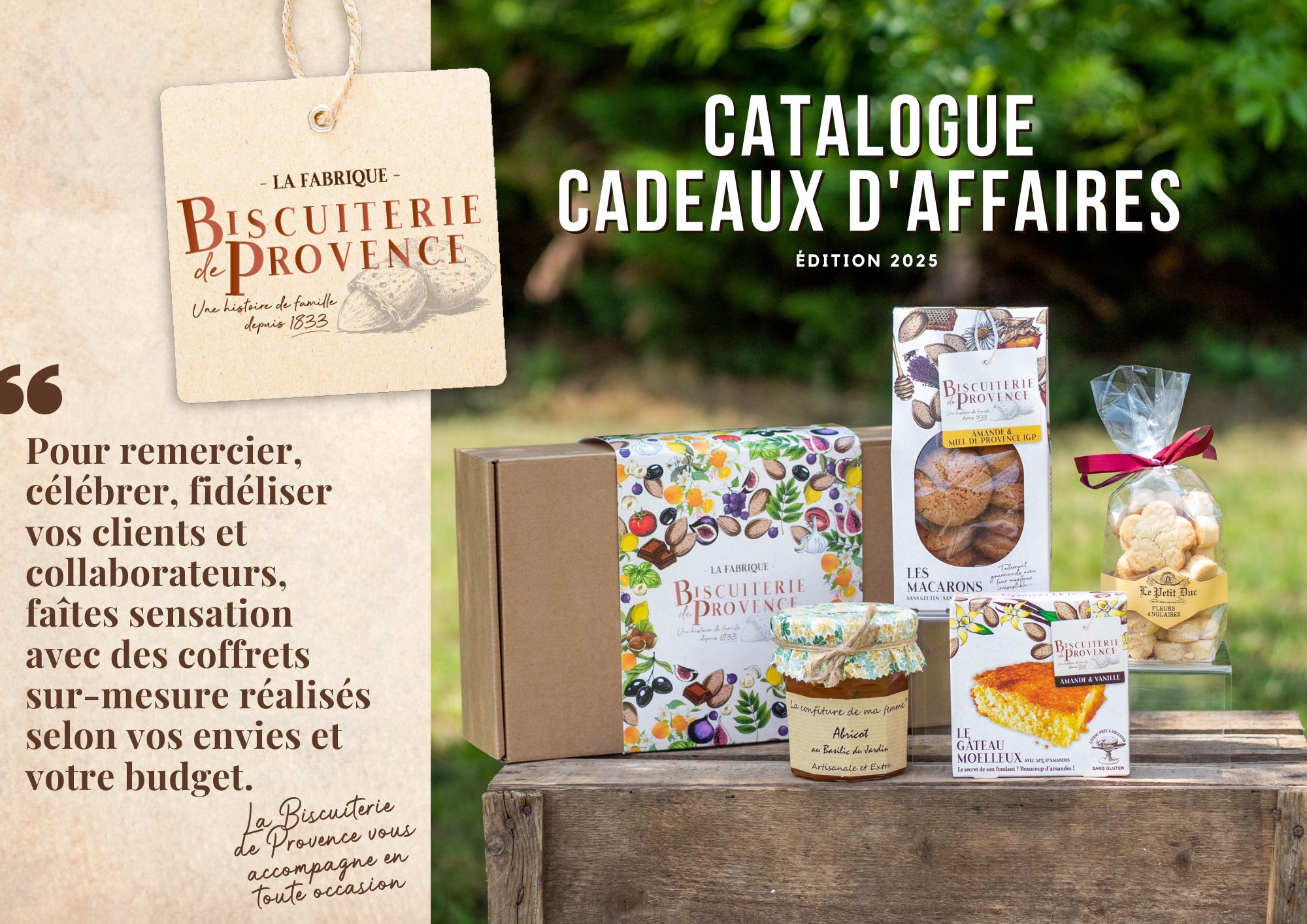 Catalogue cadeaux d'affaires Biscuiterie de Provence pour tous les budgets